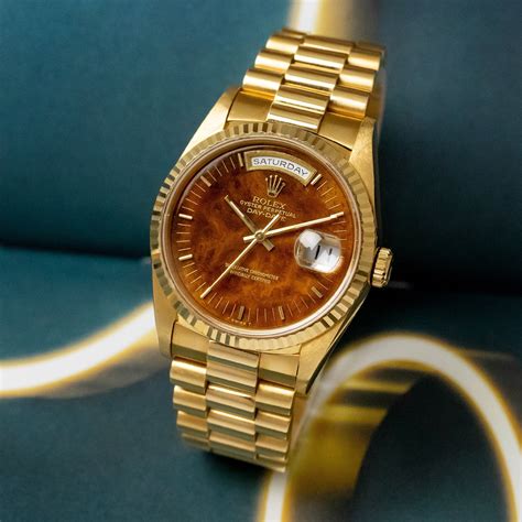 18238 rolex day date wood dial|Rolex Day-Date president 18238.